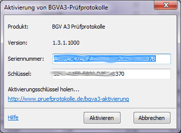 BGVA3 Aktivierung